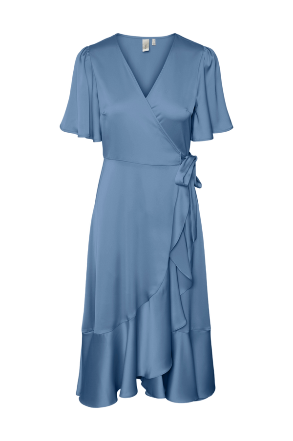 Y.A.S - Slå om-kjole yasThea 2/4 Midi Wrap Dress - Blå - 40