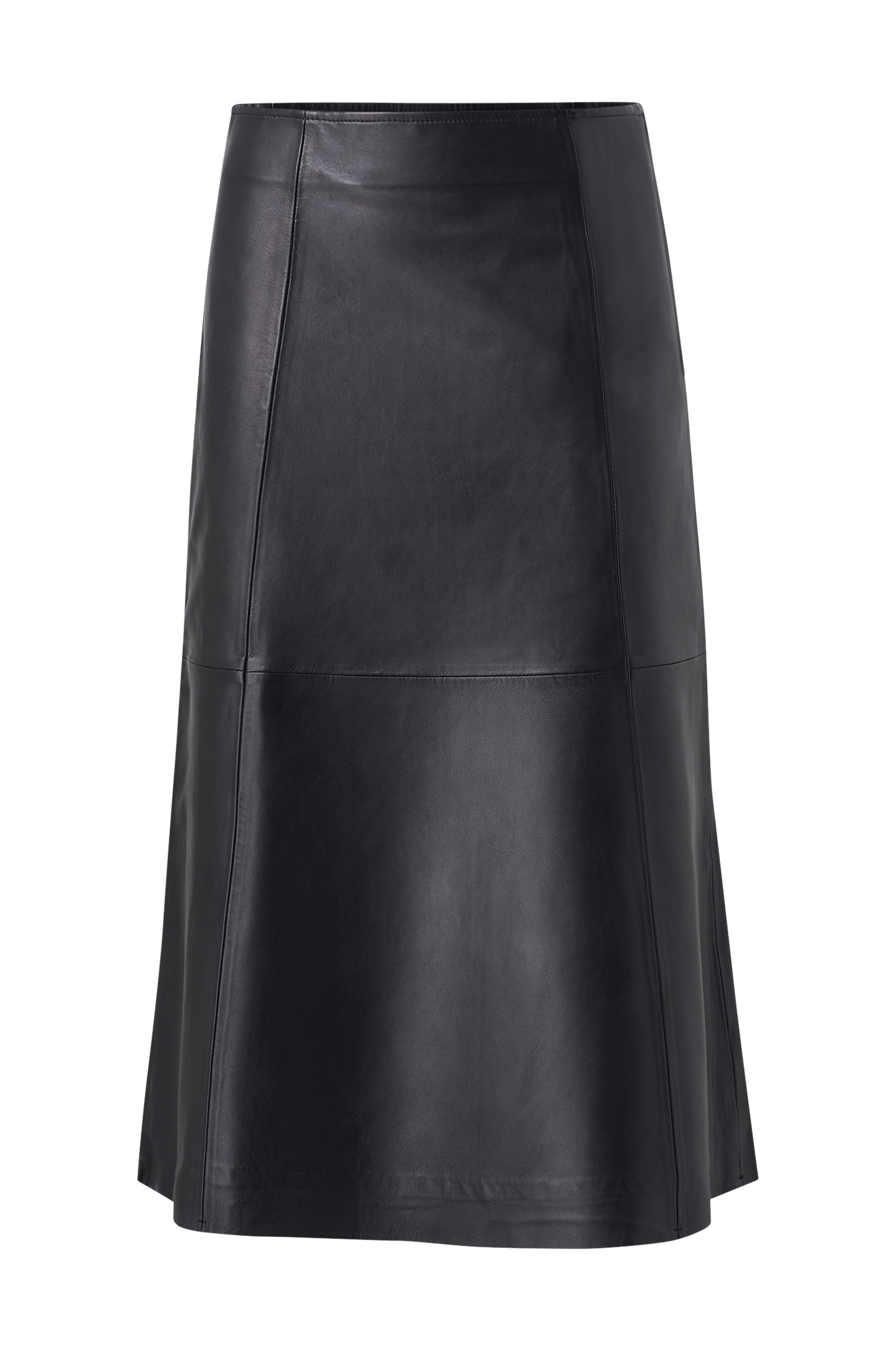Selected Lædernederdel slfErle Leather Midi Skirt W - Sort - Ellos.dk