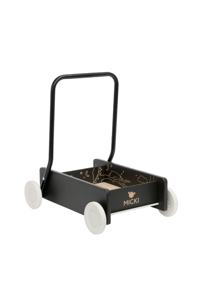Lära-gå-vagn premium – svart