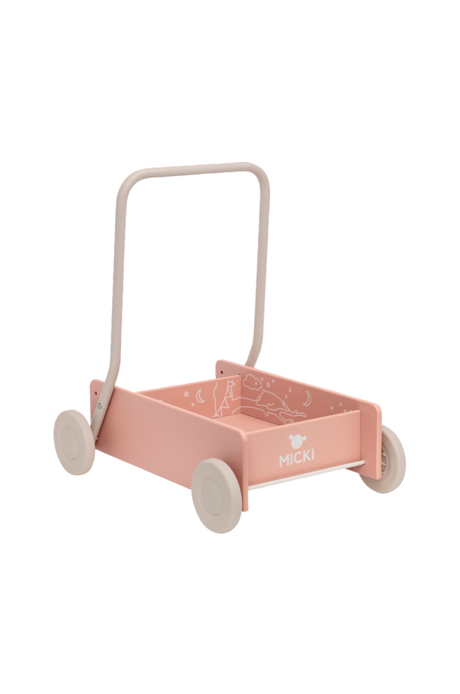 Lära-gå-vagn – rosa