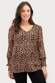 Zizzi Paita VOlivia L S Blouse Ruskea Paidat Ellos fi
