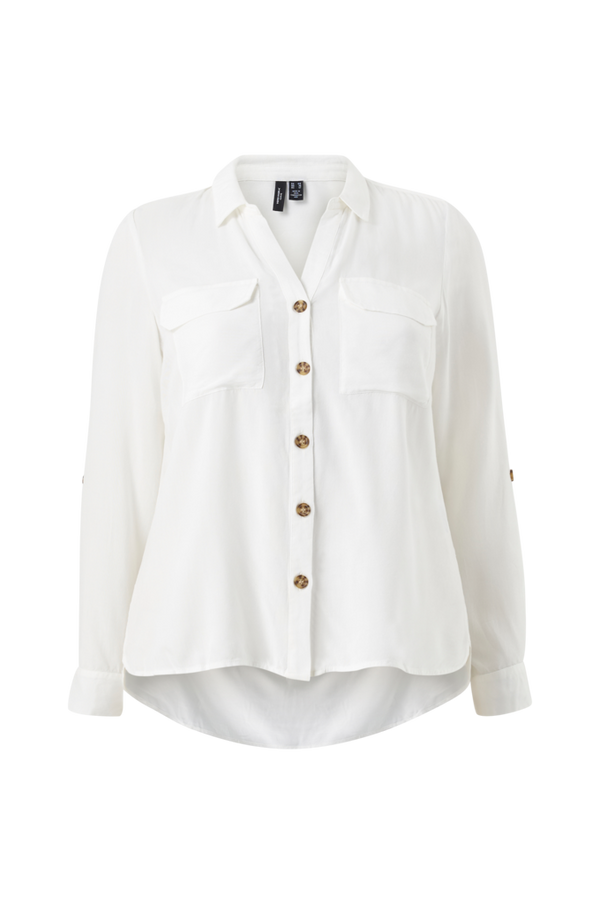 Vero Moda Curve - Skjorte vmBumpy L/S Shirt - Hvid - 48
