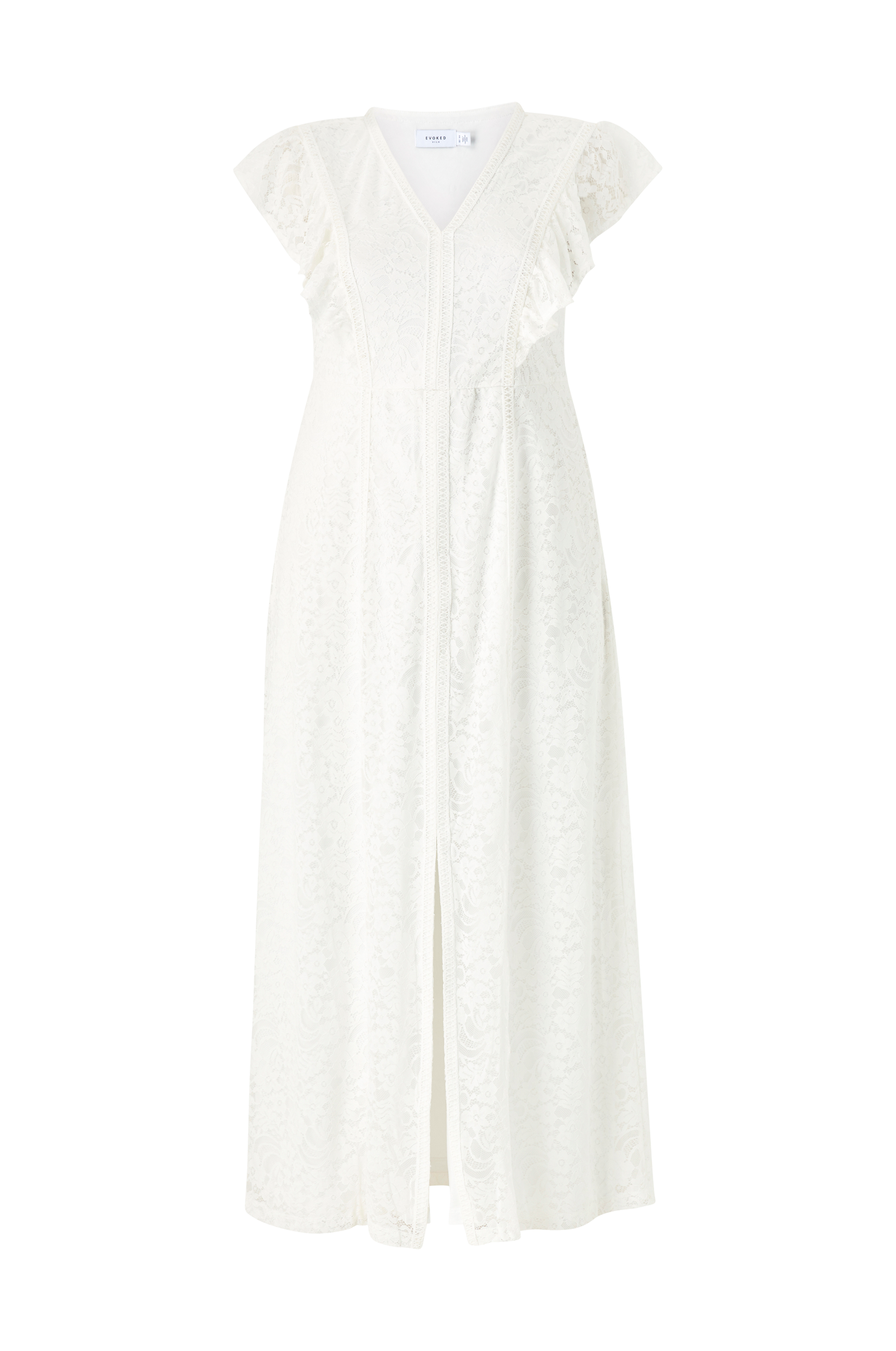 Evoked Vila - Maxi kjole viEmily V-neck S/S Maxi Dress Curve - Hvid - 46