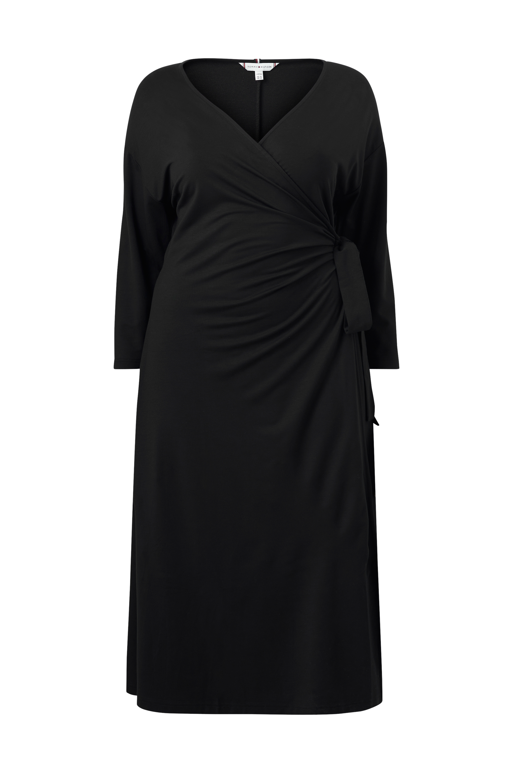 Tommy Hilfiger Curve - Maxi kjole Crv Wrap Long Sleeve Midi Dress - Sort - 54