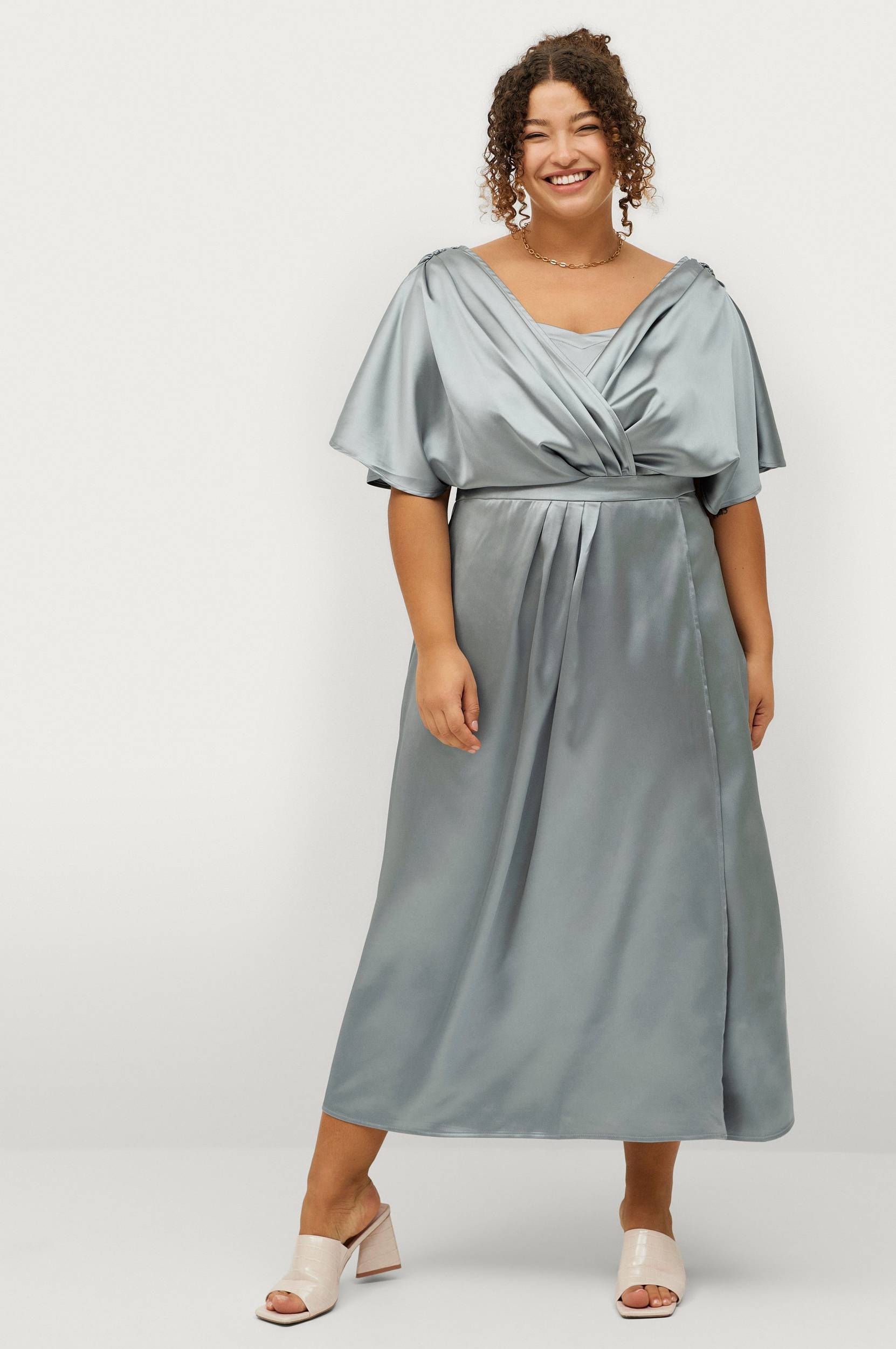 Zizzi - Maxi kjole mCalina S/S Maxi Dress - Hvid - 54/56 - - til kvinder (30183254)