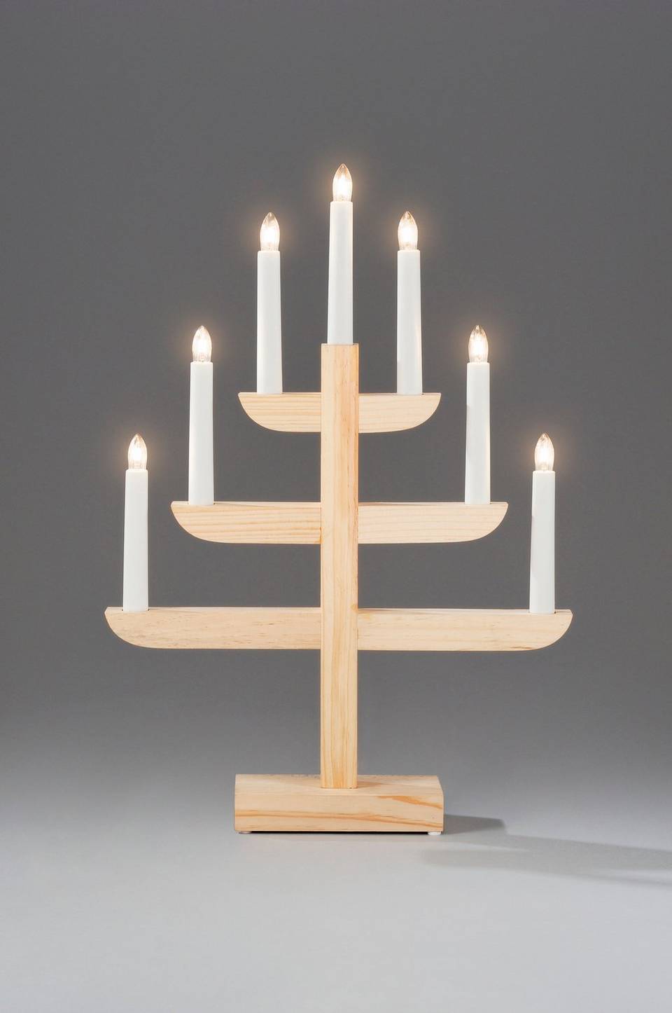 Konstsmide Elljusstake 7 lj trä 46cm, natur från Konstsmide, bild 2