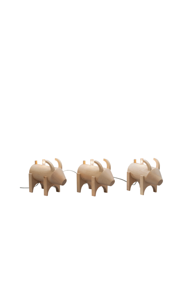 Sähkökynttelikkö puuta, 3 lamppua, 13,8 cm