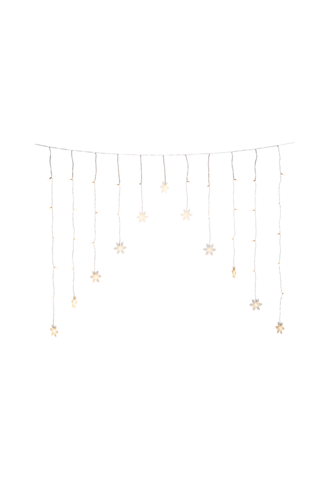 Gardinlenke 11 snøkrystaller LED 140 cm