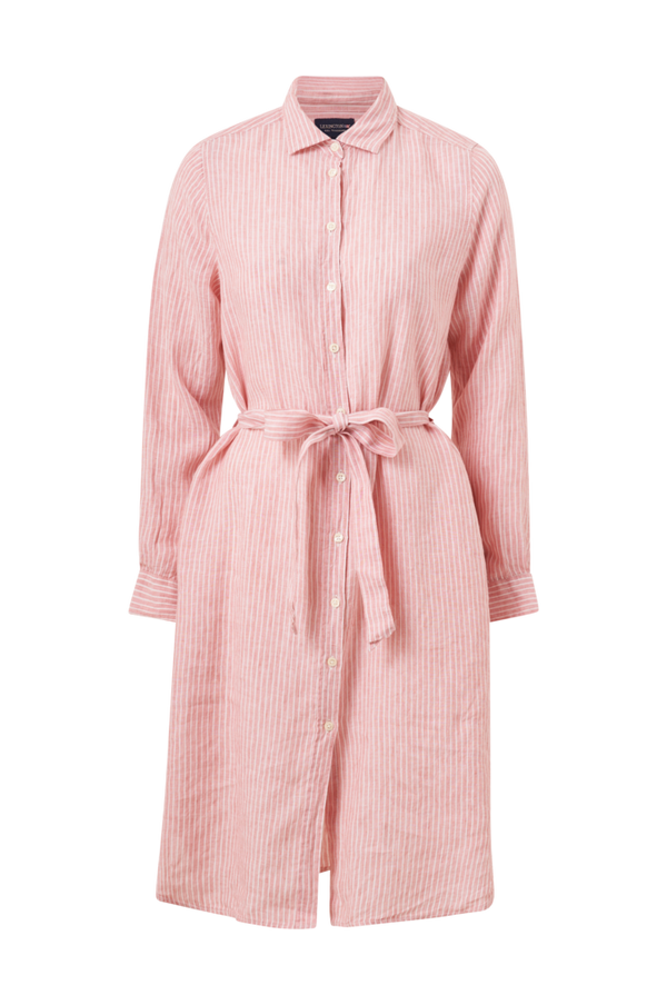 Lexington - Hørkjole Isa Linen Shirt Dress - Rosa - 46