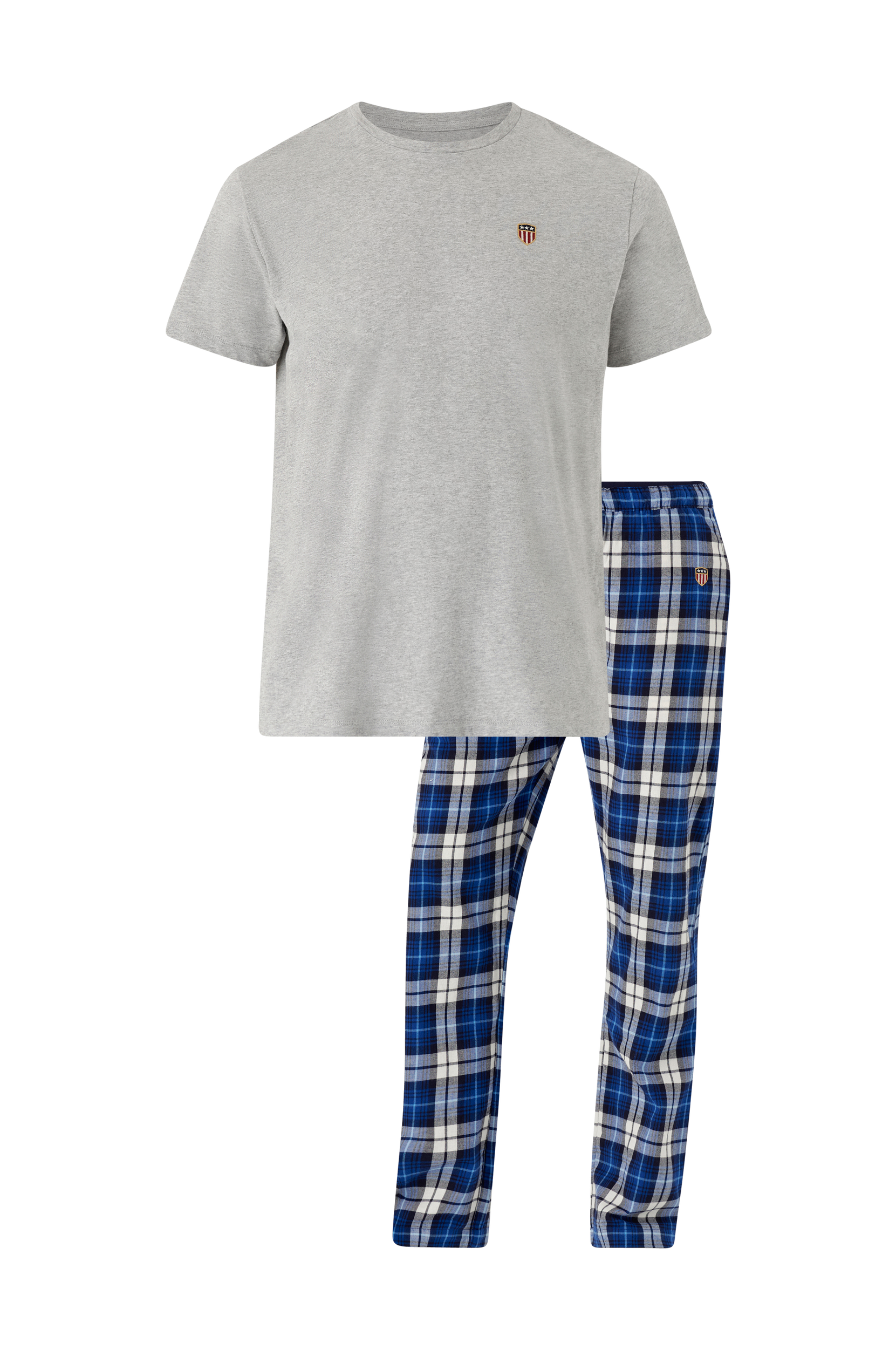 Gant - Pyjamas Flannel Pajama Set Pants and T GB - Blå - L
