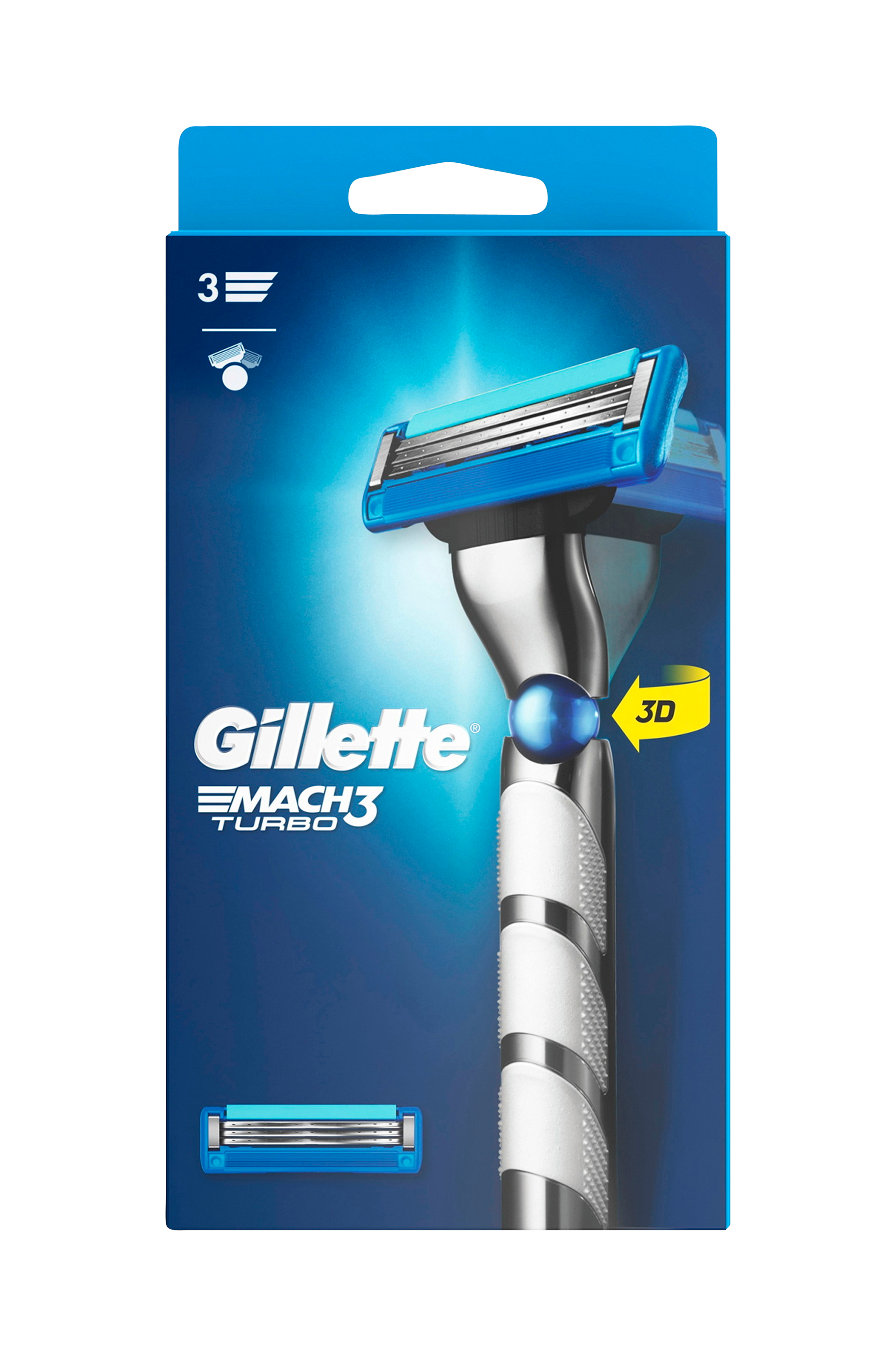 Gillette Barberskraber Mach3 turbo 2 barberblade - Barberhøvle | Ellos.dk