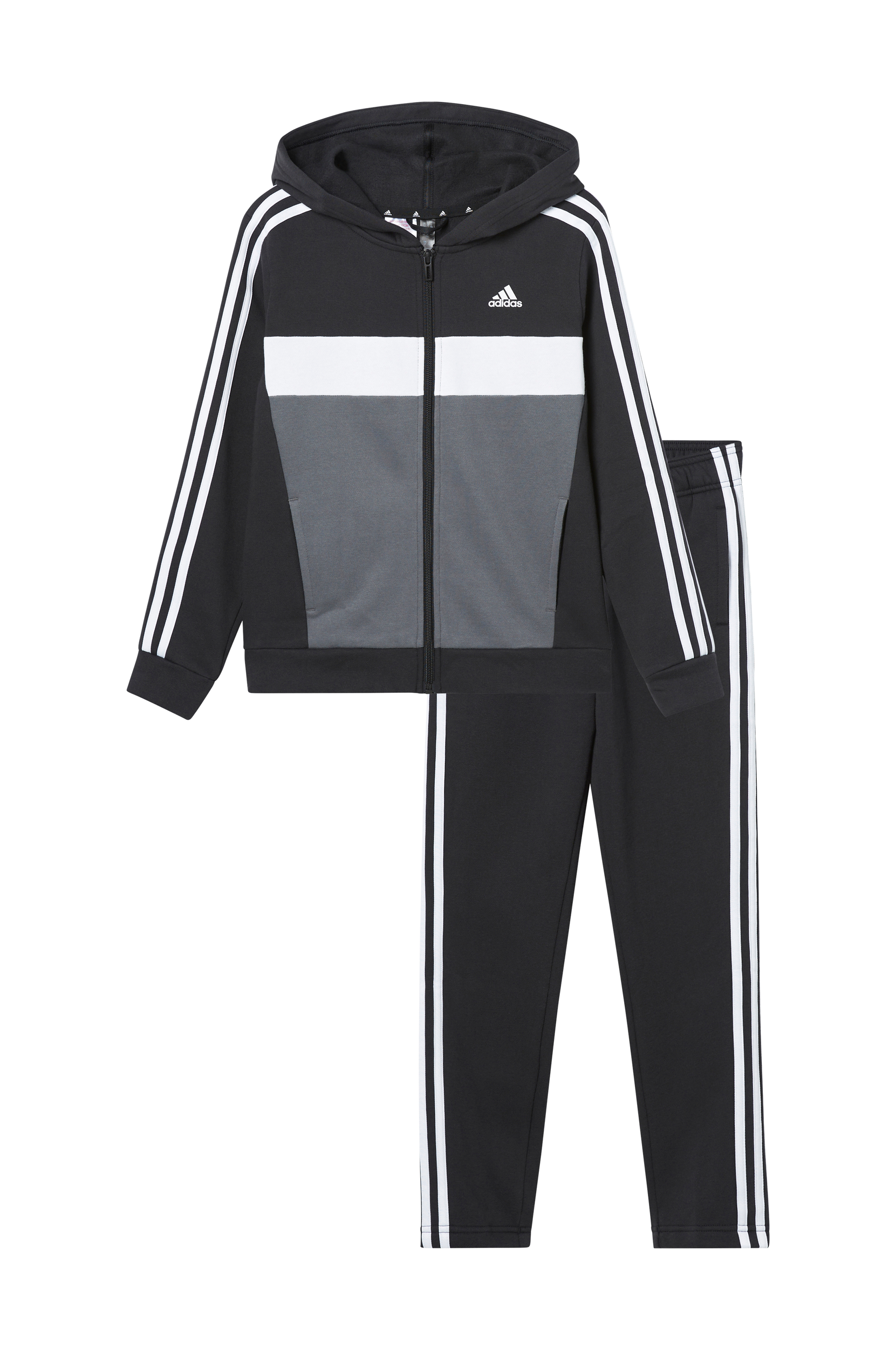 adidas Sport Performance - Træningssæt J 3S Tiberio Fleece Track Suit - Sort - 152