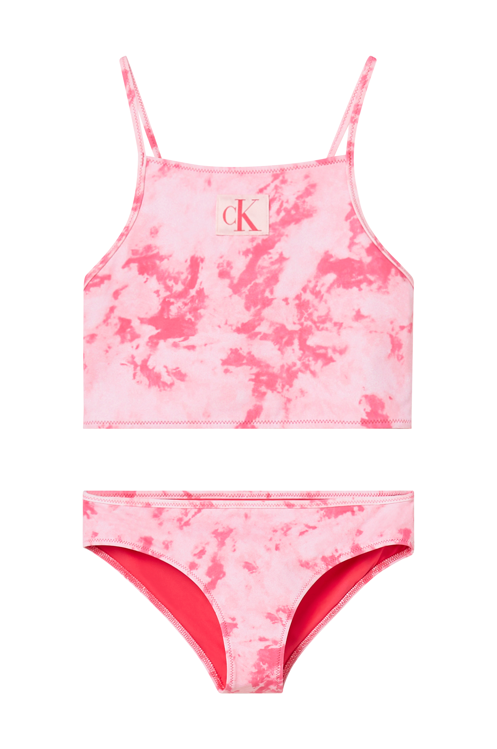Calvin Klein - Bikini Bralette Set Print - Rosa - 158/164 - Bikinier - Tøj til børn (30170161)