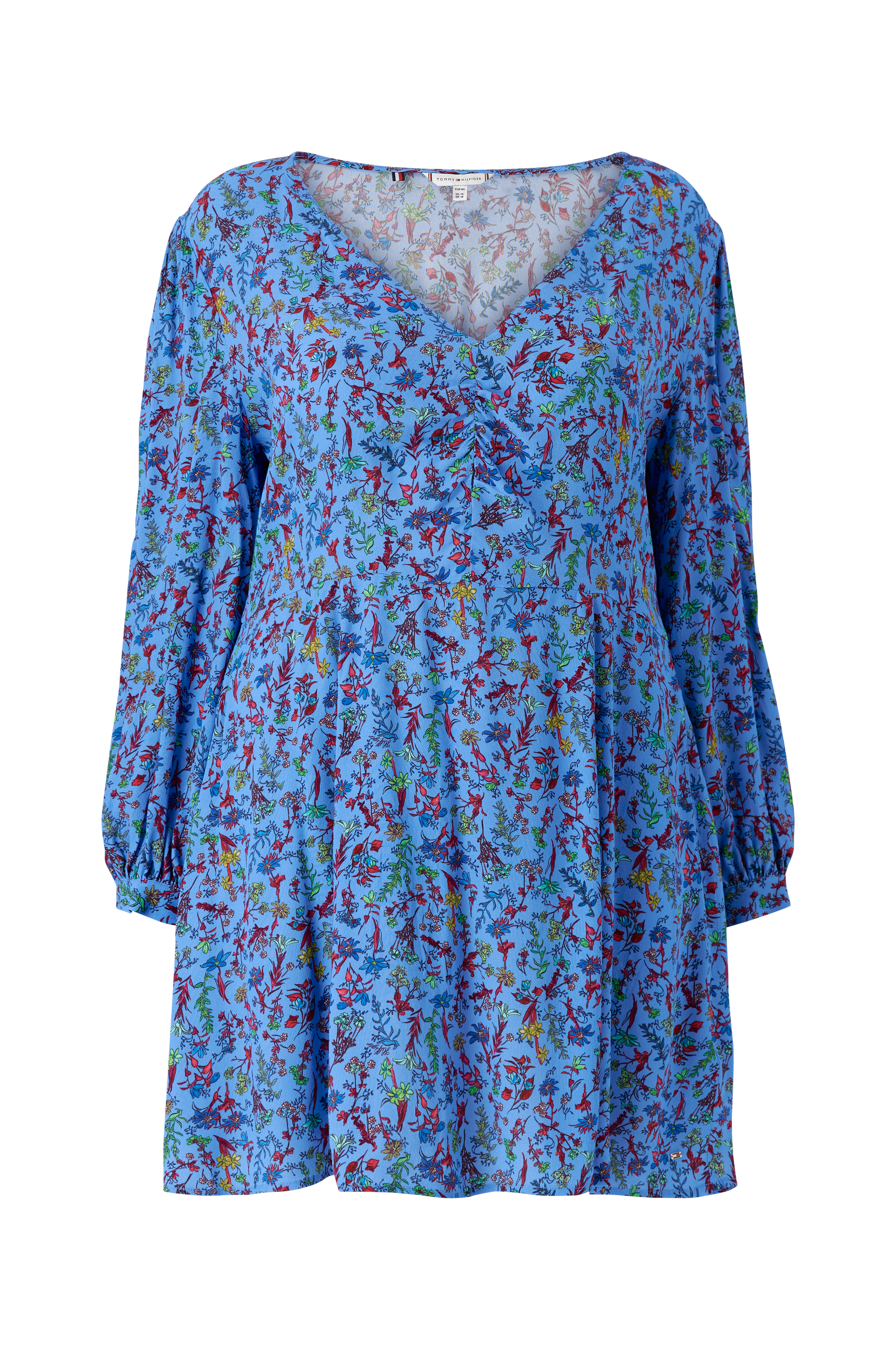 Tommy Hilfiger - Kjole CRV Vis Floral Short Dress LS - Blå - 50 - Kjoler - Tøj til kvinder (29945463)