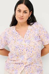 Zizzi Pyjamapaita MClaudia S S Shirt Roosa Oloasut Ellos fi