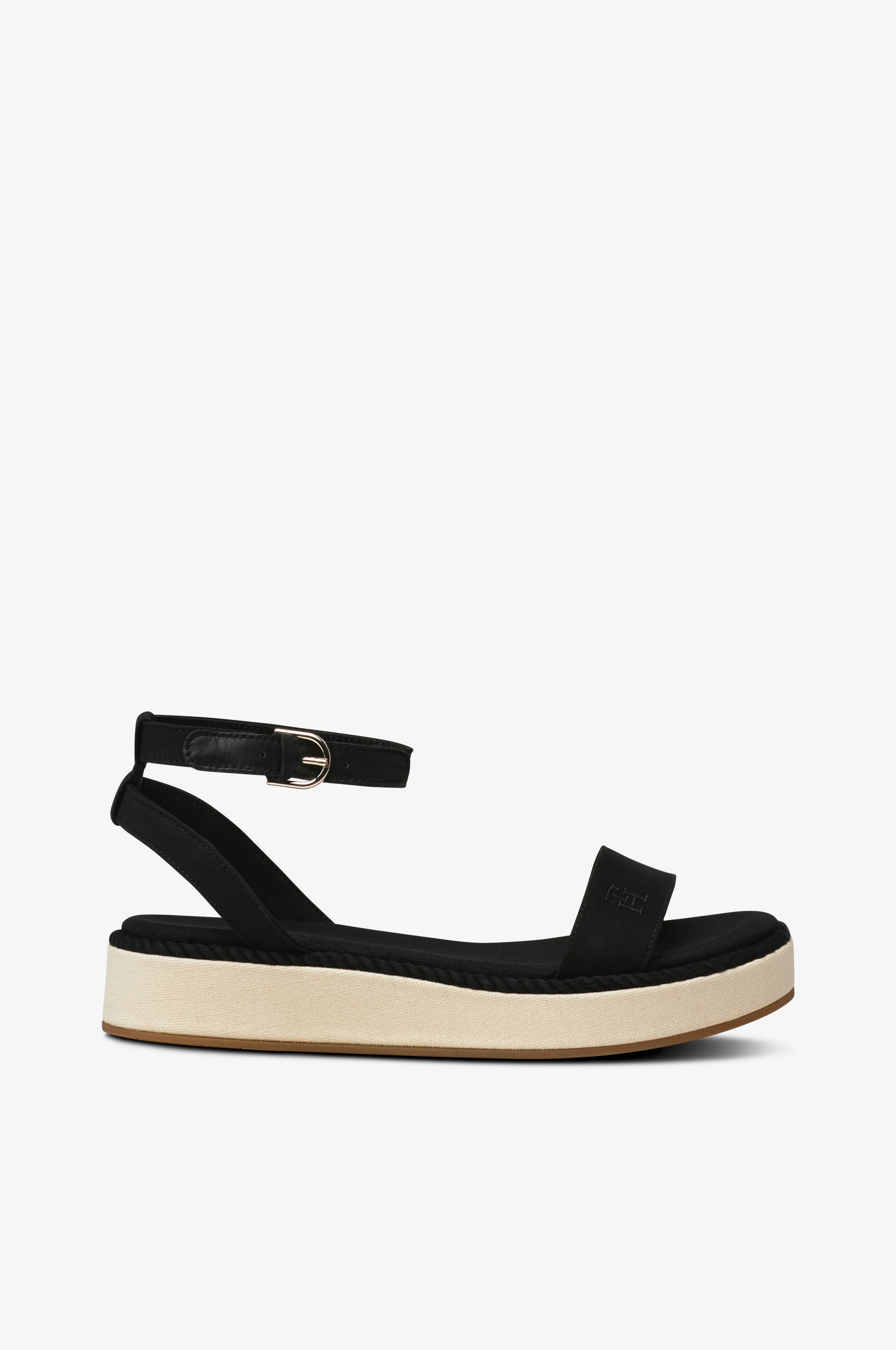 Hilfiger Sandaler Rope Flatform - Sort - Sandaler | Ellos.dk