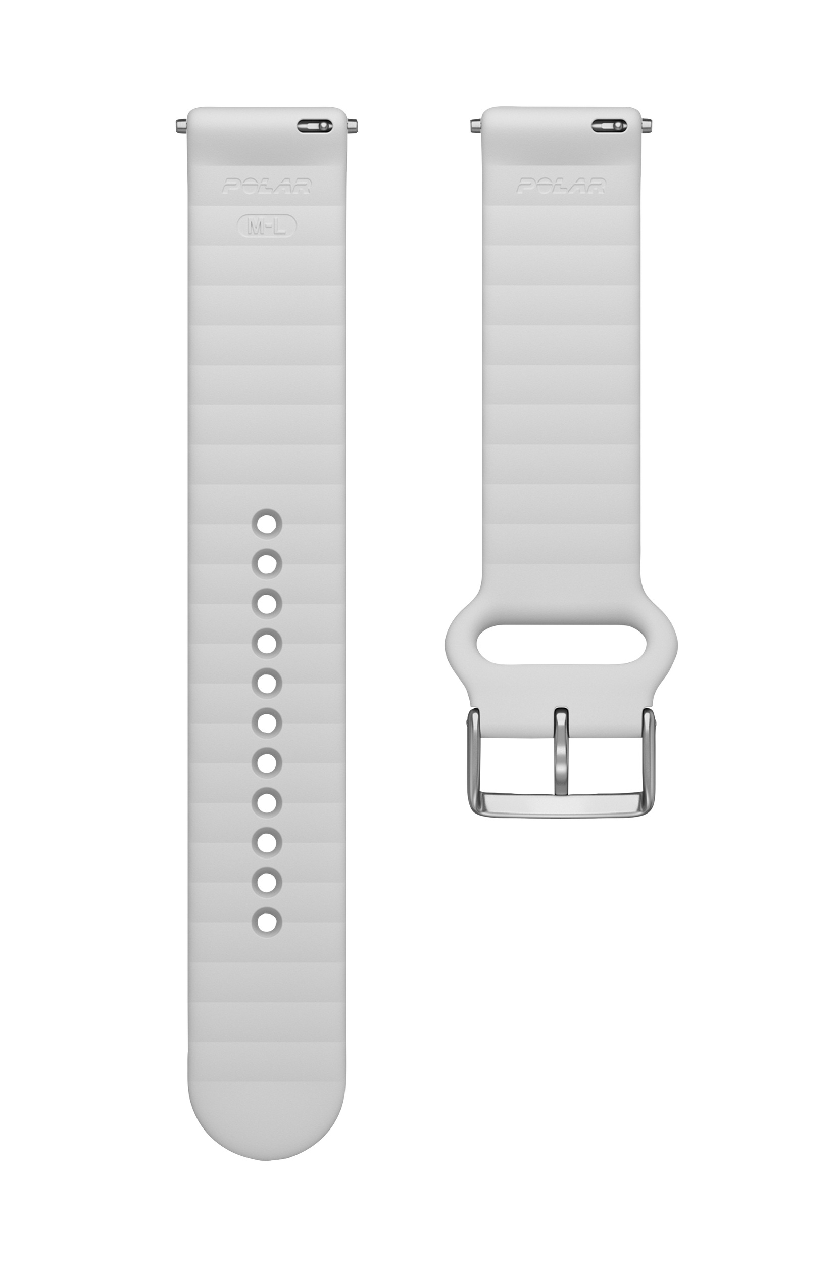 Polar - Silikonarmband 20 mm – vit S-L
