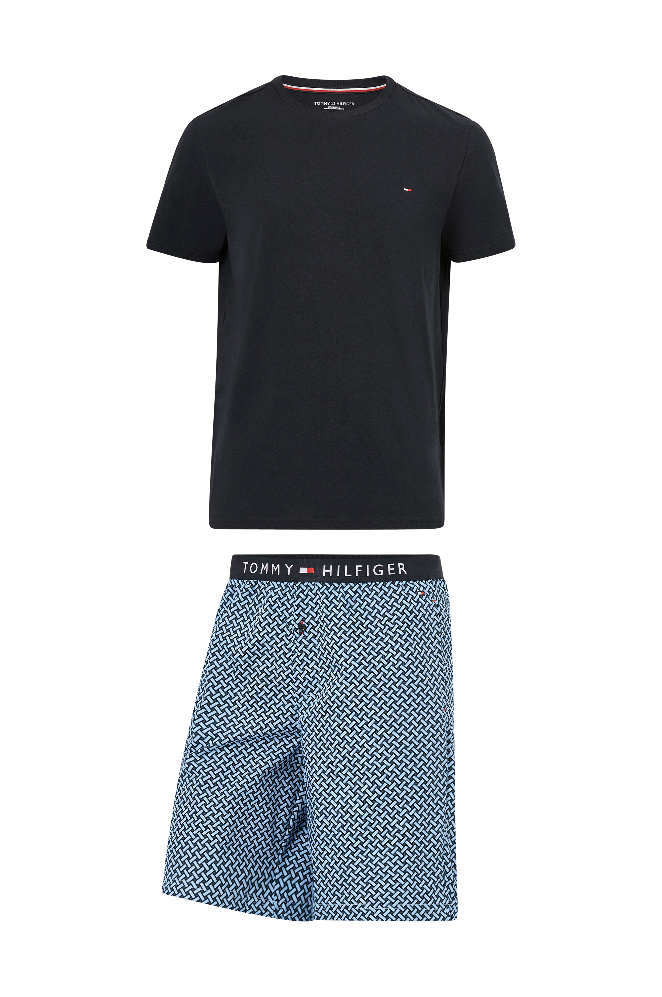Tommy Hilfiger CN SS Short Woven Set - Brun - Pyjamas | Ellos.dk