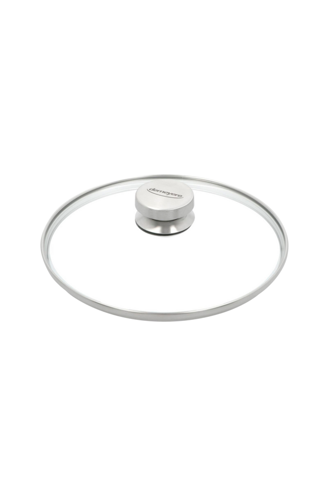 Lock 24 cm, glas med stålknopp