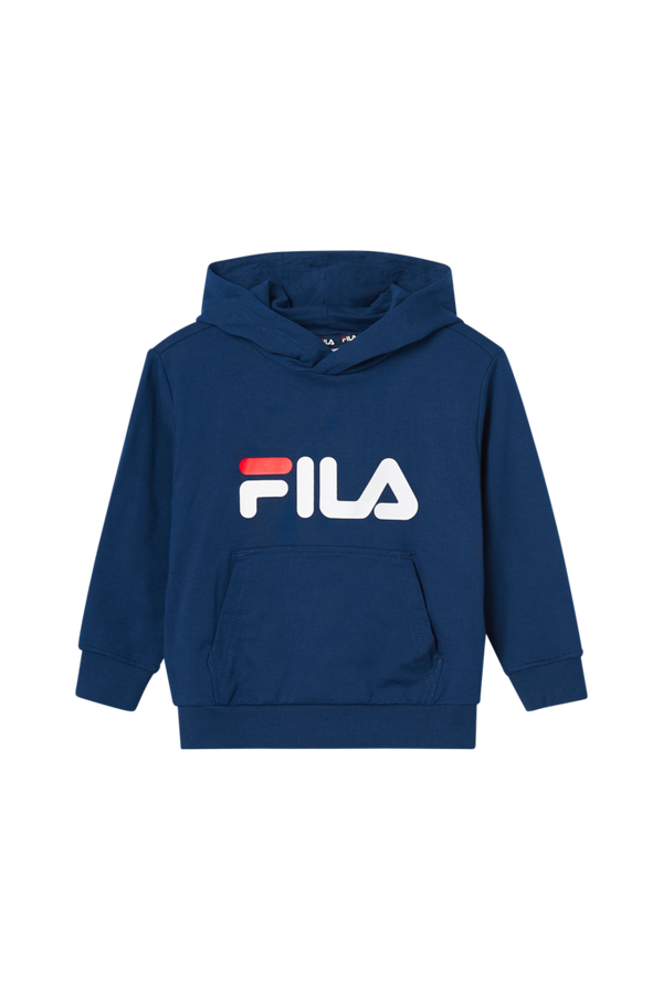 FILA - Hættetrøje Bajone Logo Hoody - Blå - 110/116 - Sportstøj - Tøj til børn (31277584)