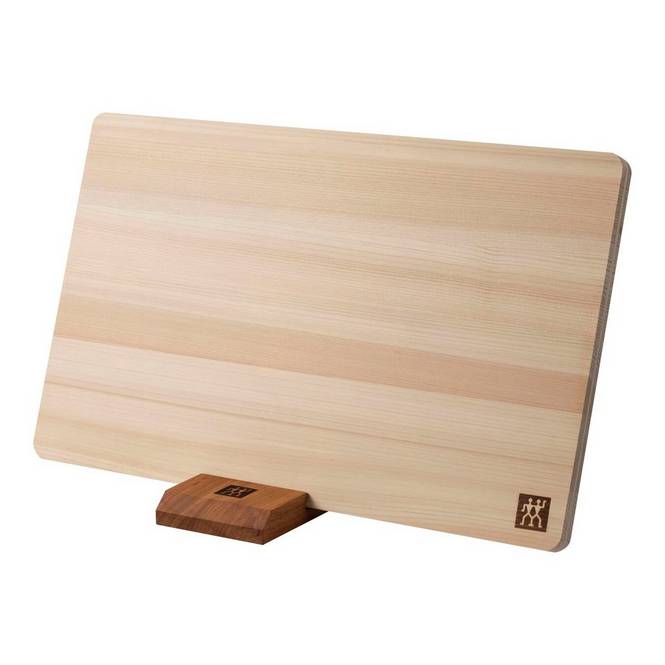Hinokiskärbräda med bambustativ 39x24x1,5 cm