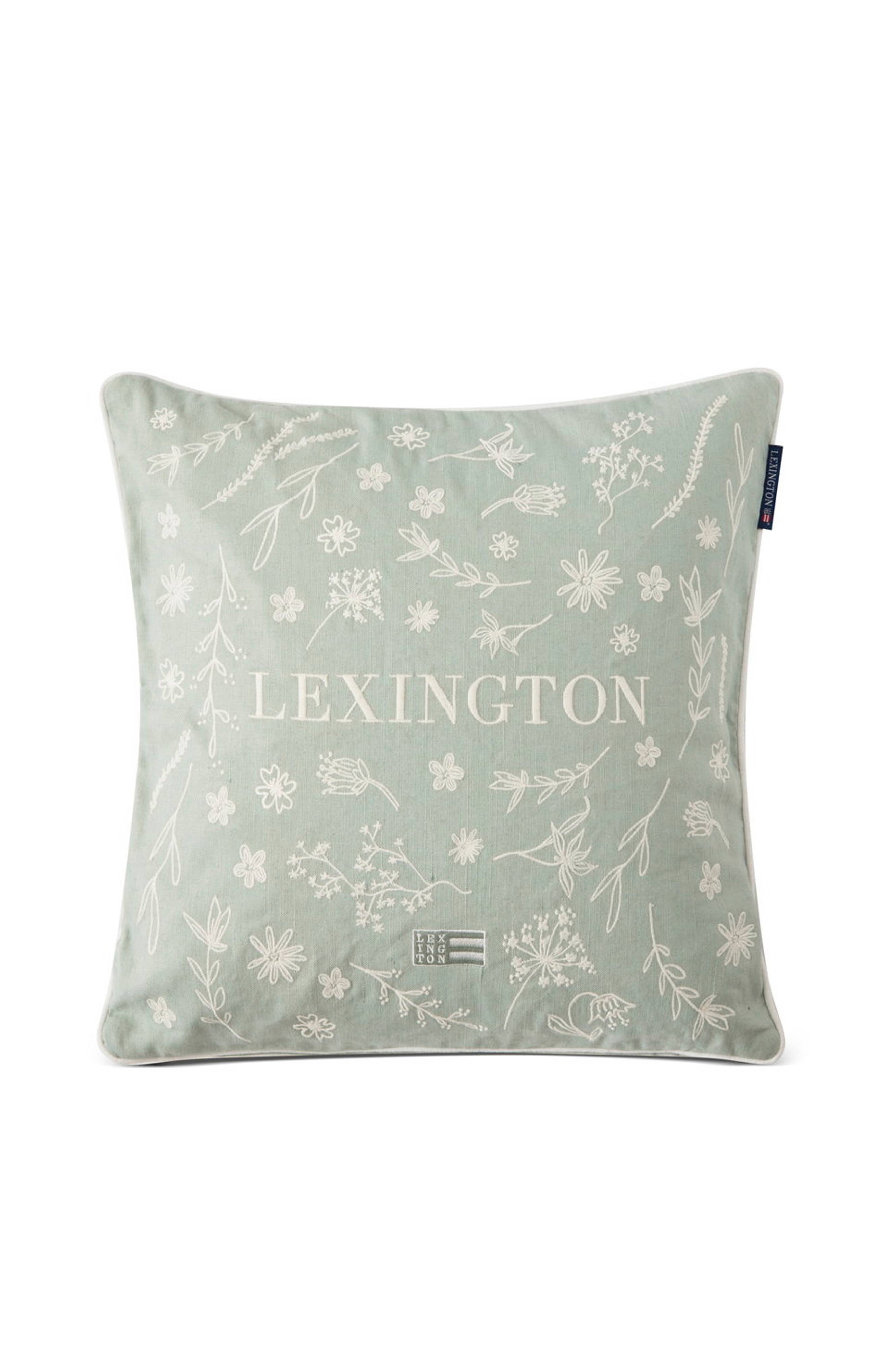 Lexington Tyynynpäällinen Logo Flower Embroidered Linen/Cotton Pillow