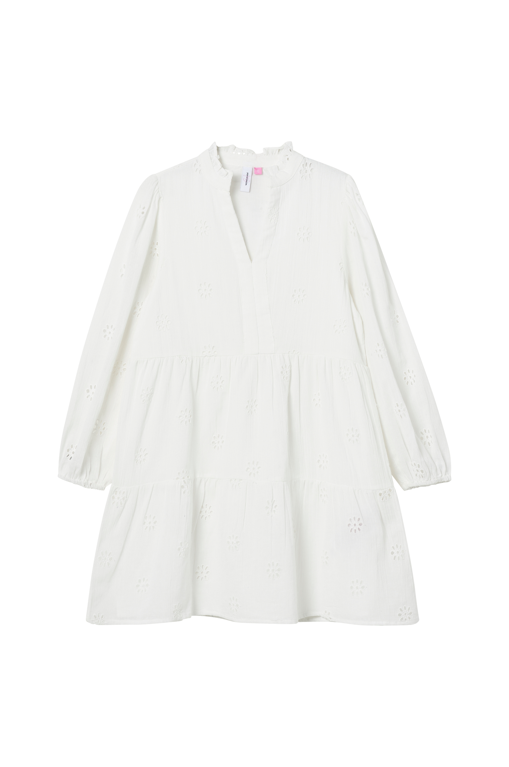 Vero Moda - Kjole vmMaja LS Broderie Dress Wvn Girl - Hvid - 152
