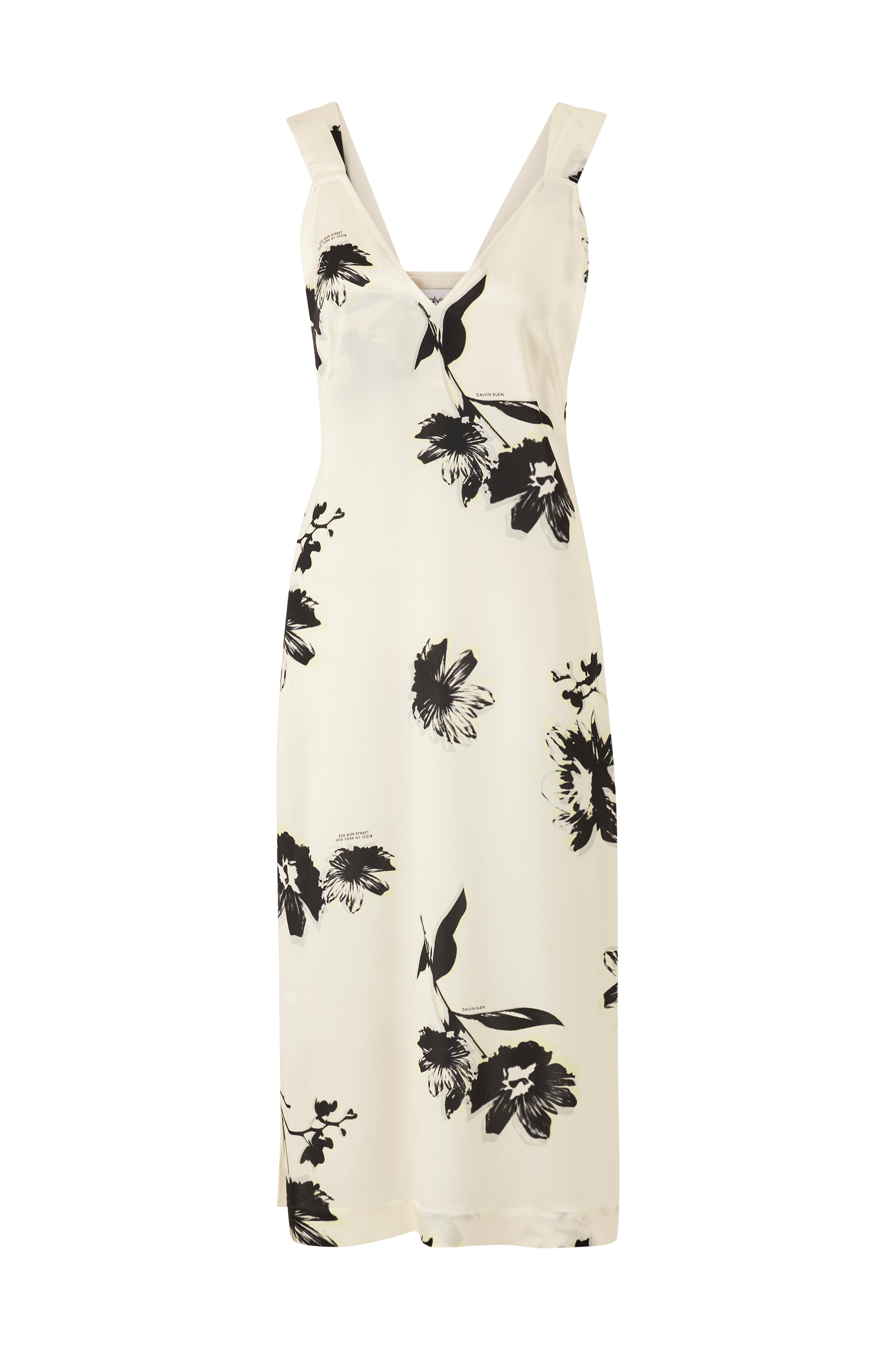 Calvin Klein Kjole Modern Floral Slip Dress - Hvid - | Ellos.dk