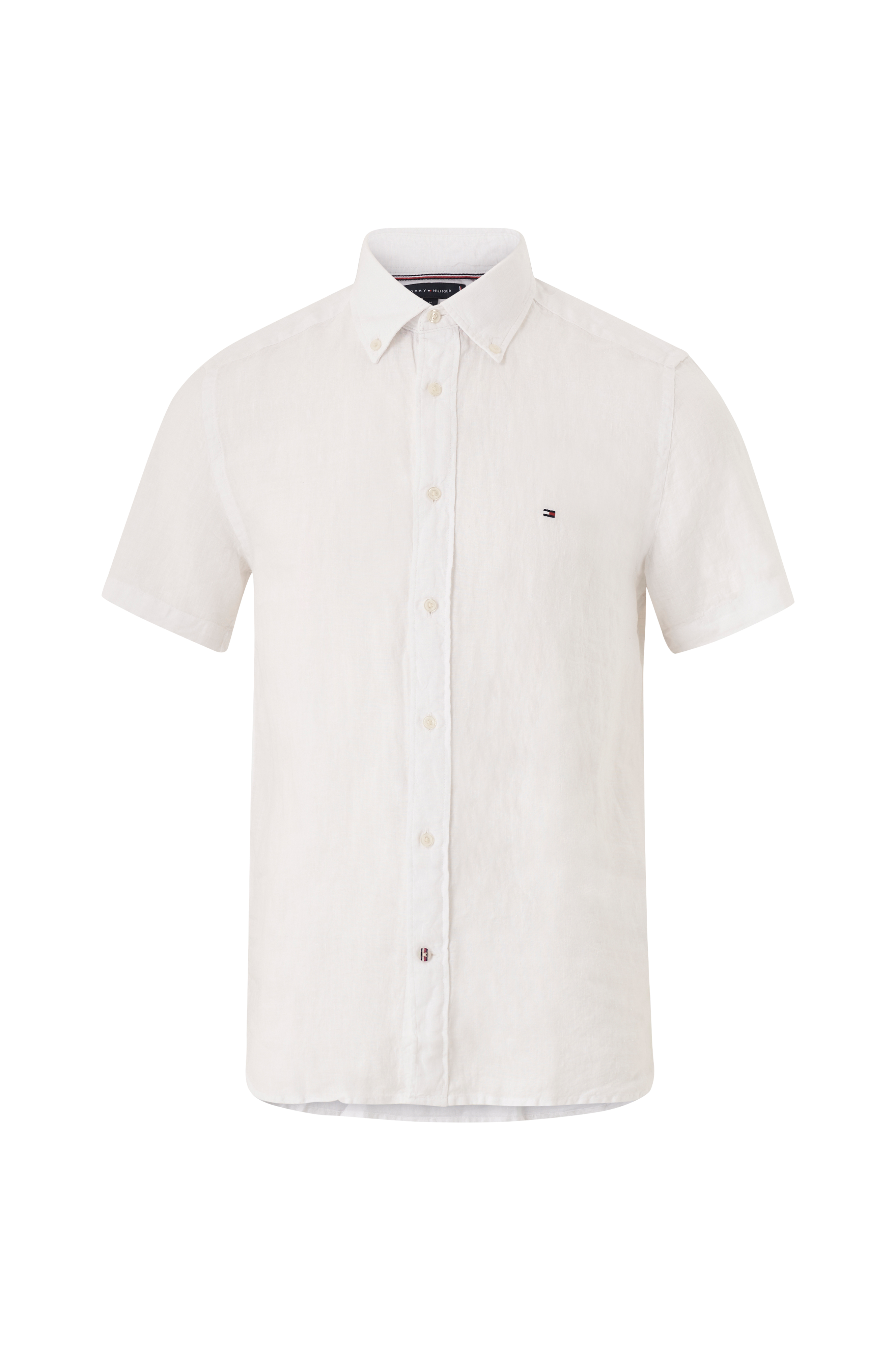 Tommy Hilfiger Skjorte Pigment Dyed Linen RF Shirt S/S - Hvid - Kortærmede skjorter Ellos.dk
