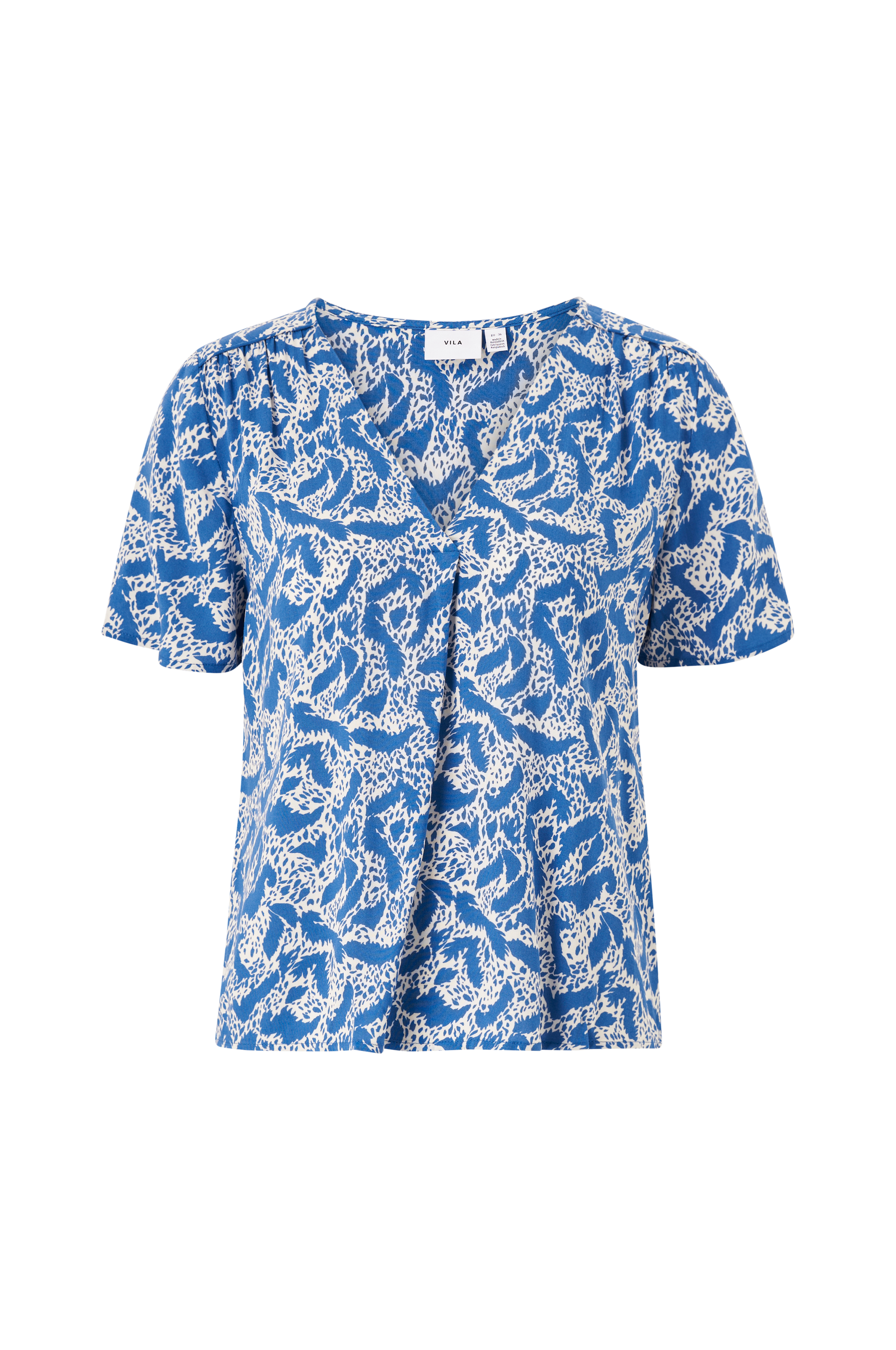 nogle få vant Uddrag Vila Bluse viCelina V-neck S/S Top - Blå - Bluser | Ellos.dk