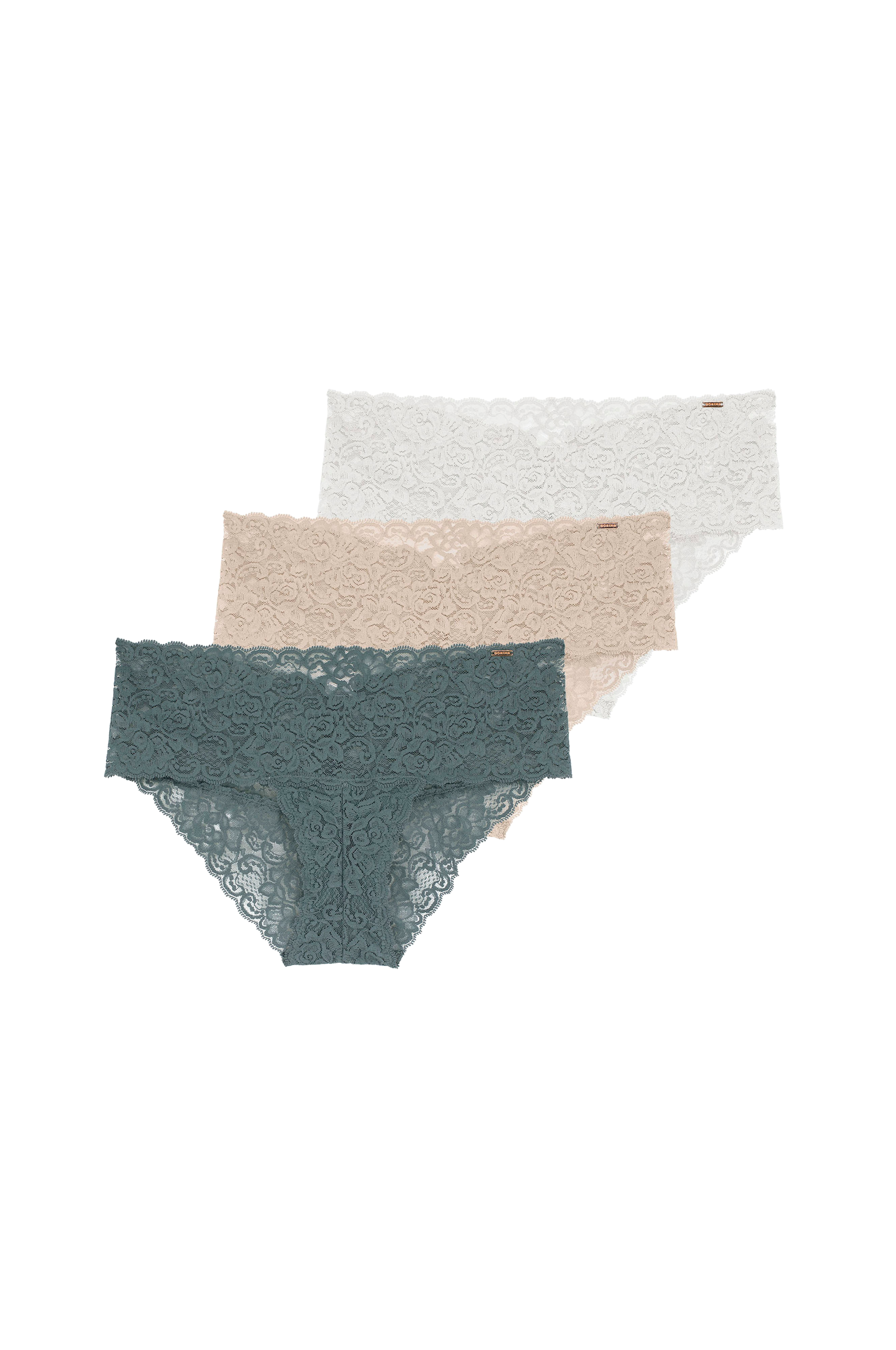 Dorina Slip In Pizzo Da Donna, Confezione Da 3 Pezzi, Effetto Shorty, Copertura Media