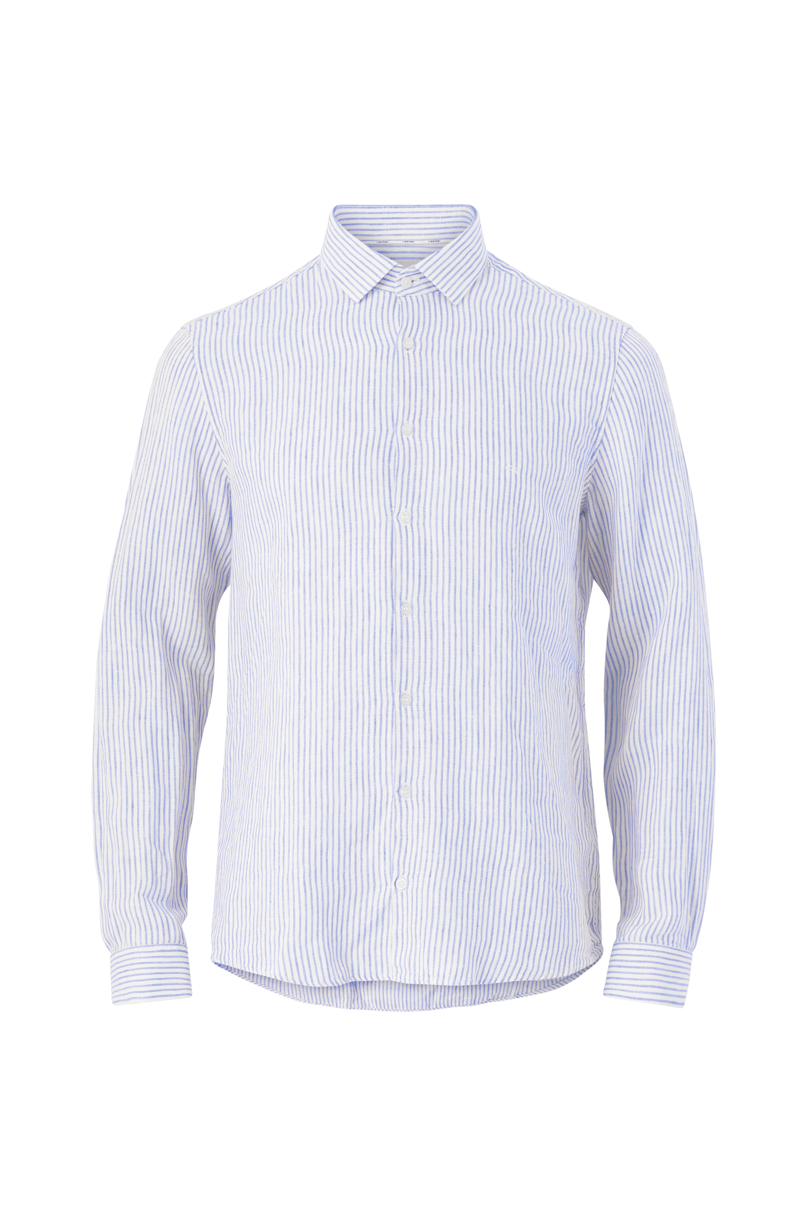 Calvin Klein - Hørskjorte Linen Stripe Slim Shirt - Blå - 39