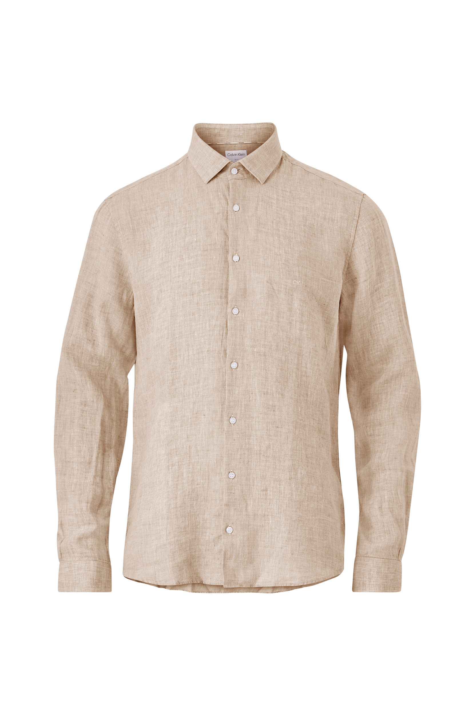 Calvin Klein - Hørskjorte Linen Solid Slim Shirt - Beige - 40
