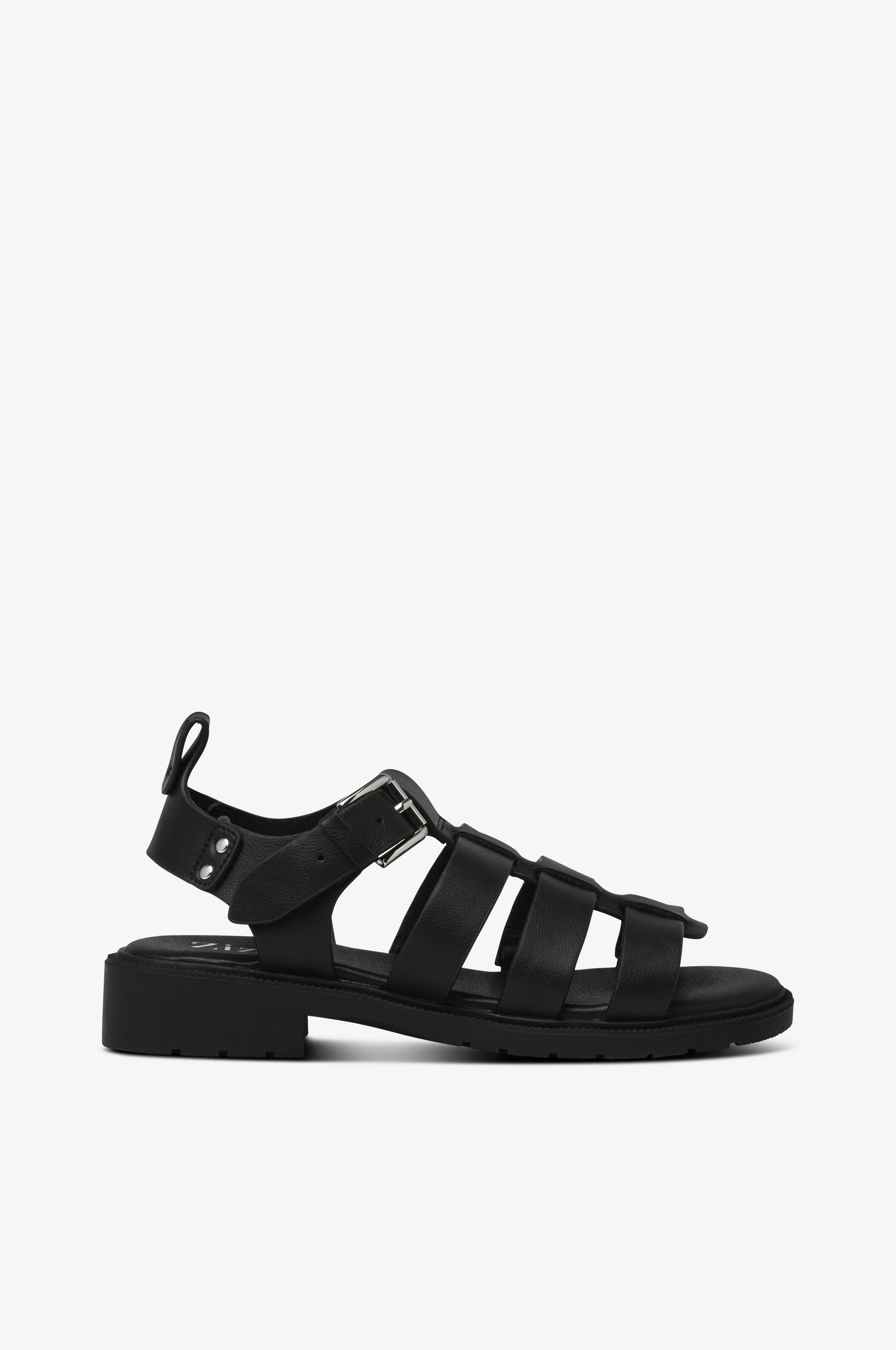Zizzi Sandaler fMonica 3strap Sandal, ekstra bred læst Sort
