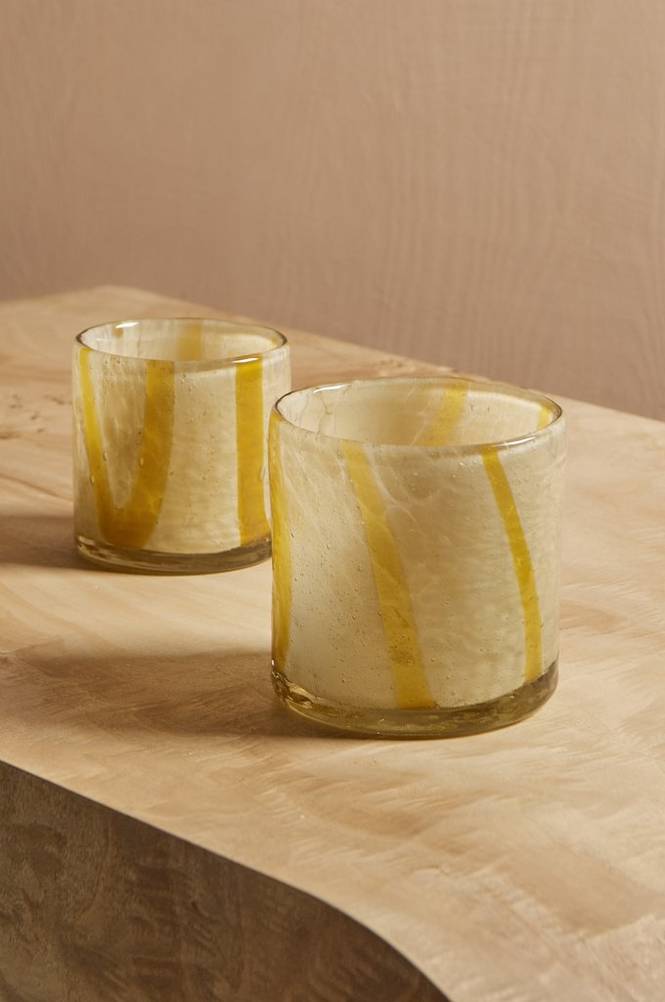 Ljuslykta Mika Striped höjd 12 cm