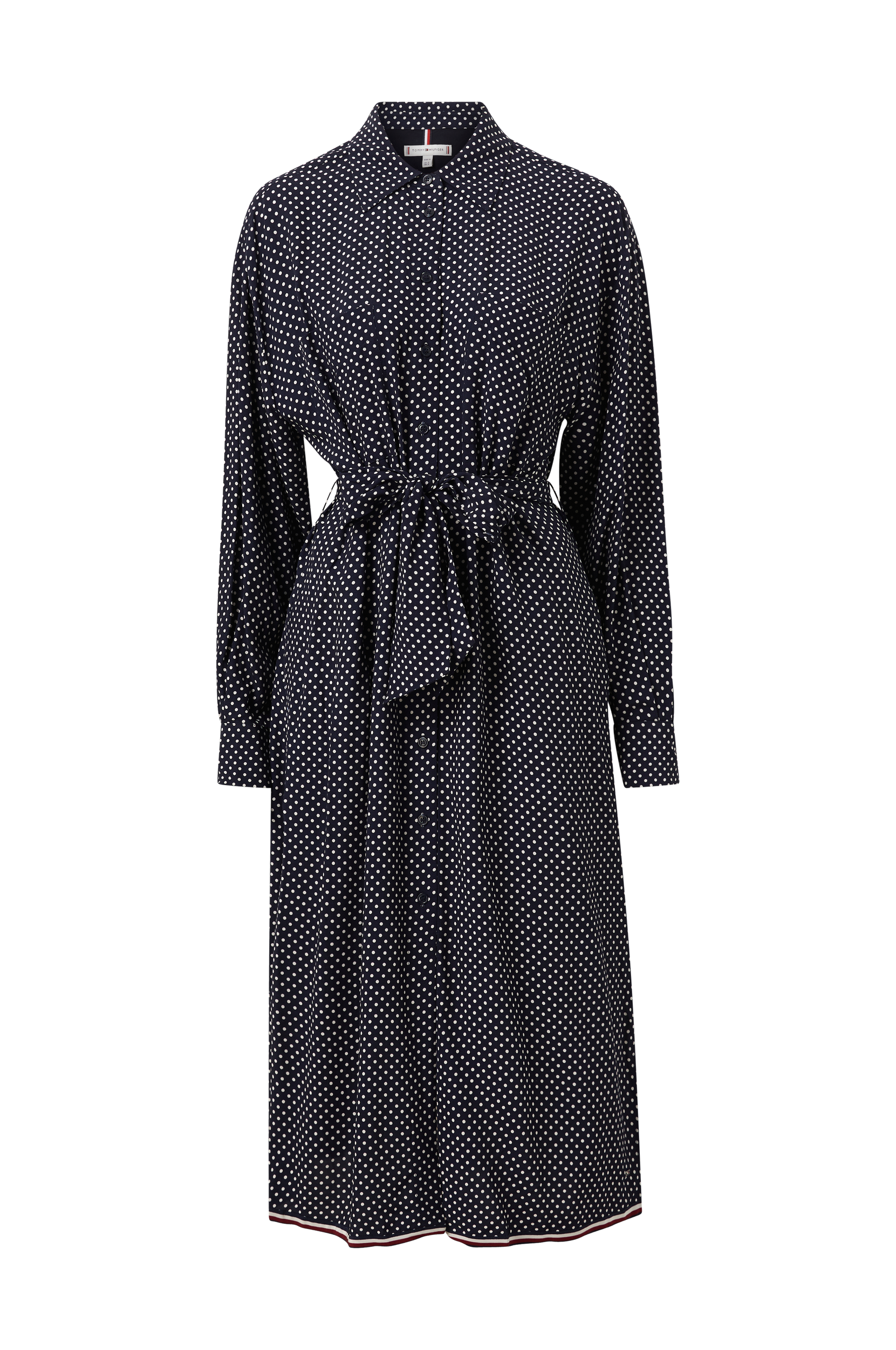 Slagter metrisk effektiv Tommy Hilfiger - Kjole Polkadot Midi Shirt Dress LS - Blå - 42 - Kjoler -  Tøj til kvinder (31359684)