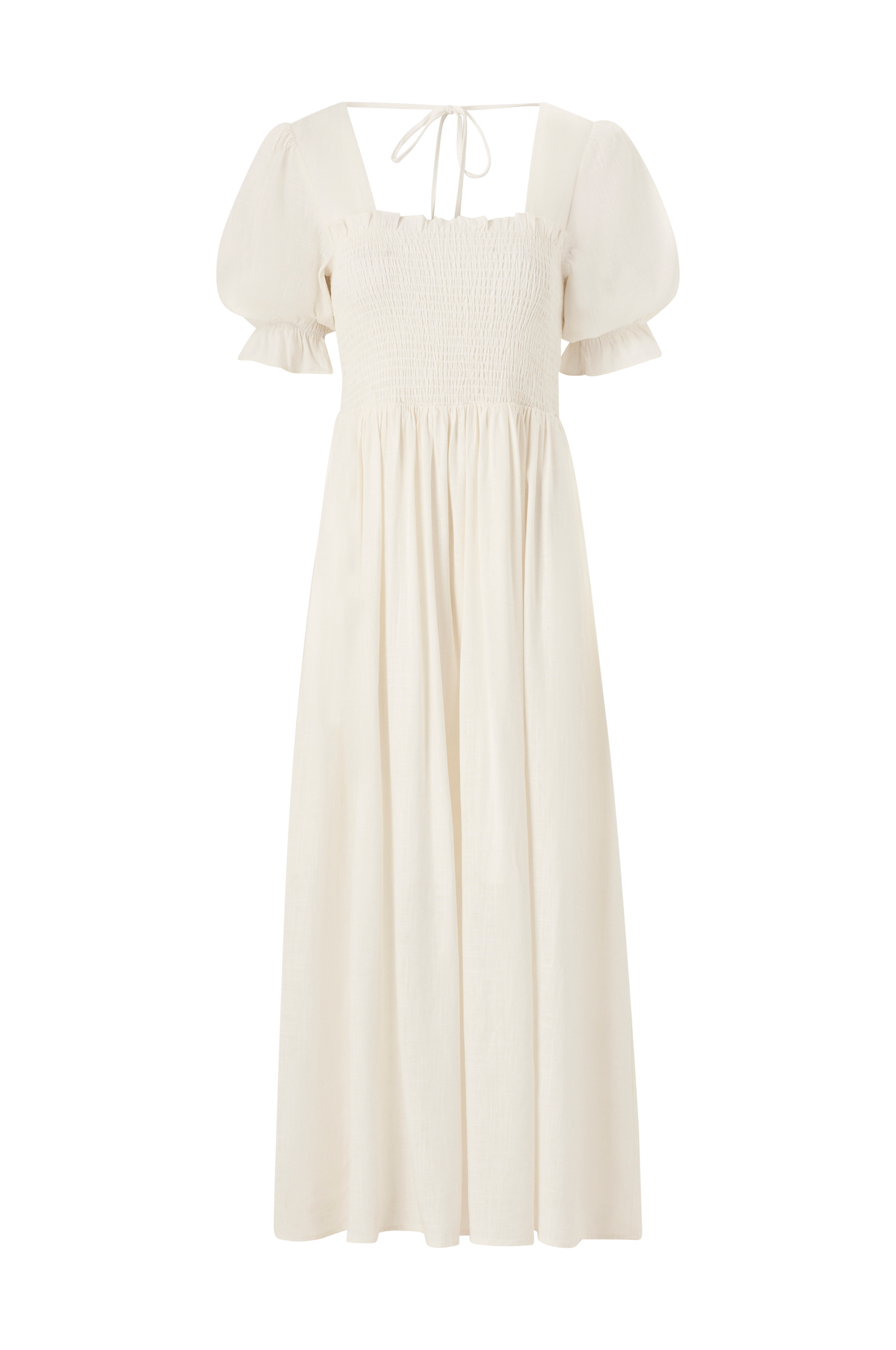 Selected FEMME - Maxi kjole slfJuana-Ulrikke 2/4 Smock Ankle Dress - Hvid - 40