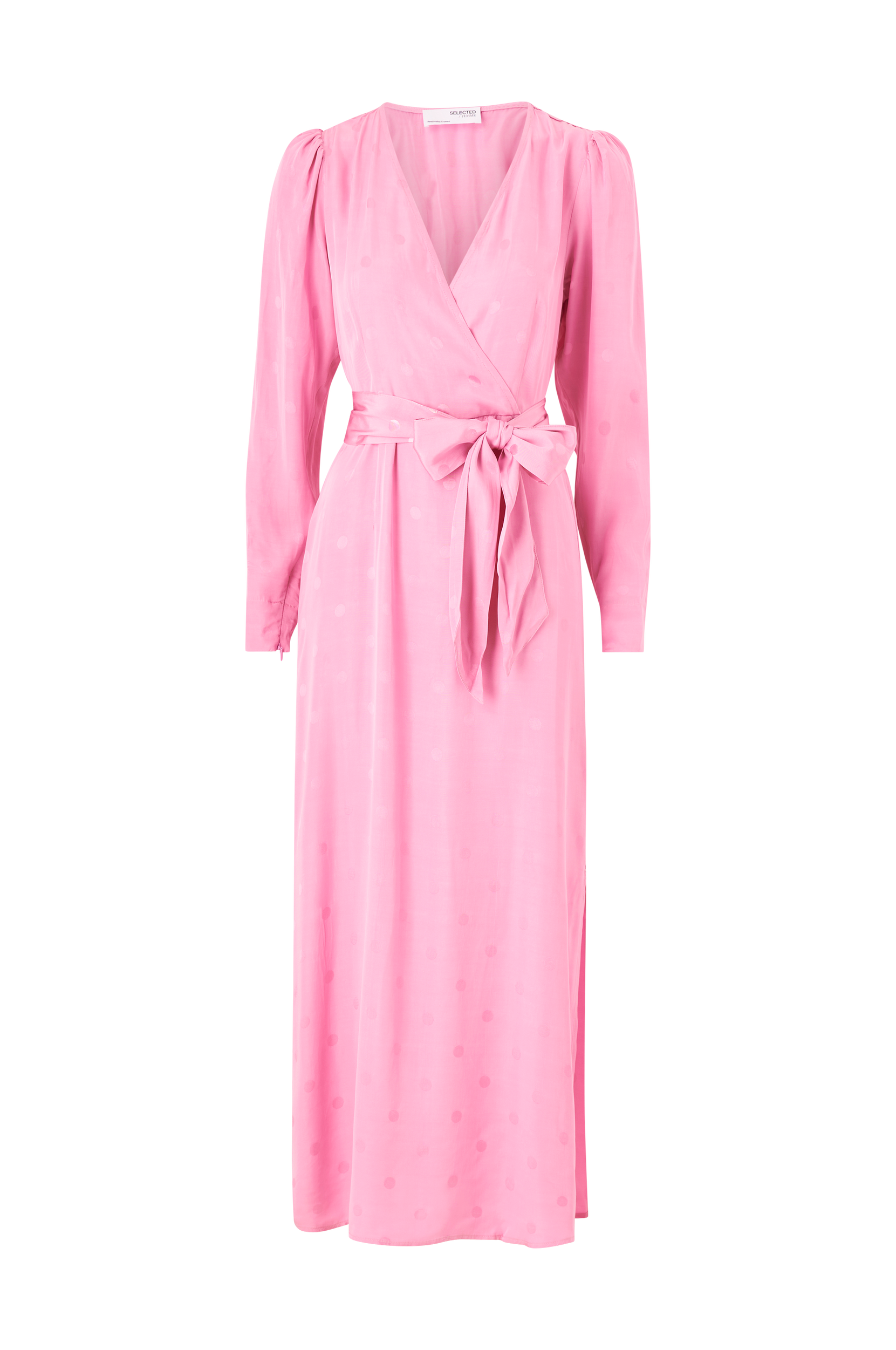 Selected FEMME - Maxi kjole slfLudwika LS Ankle Satin Dress B - Rosa - 38
