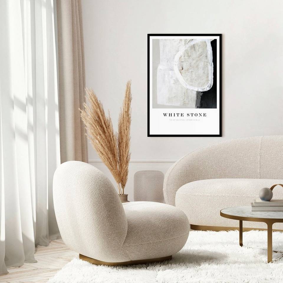 Malerifabrikken Tavla White stone, Svart ram, beige från Malerifabrikken, bild 2