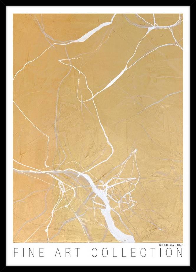 Tavla Gold Marble, Svart ram
