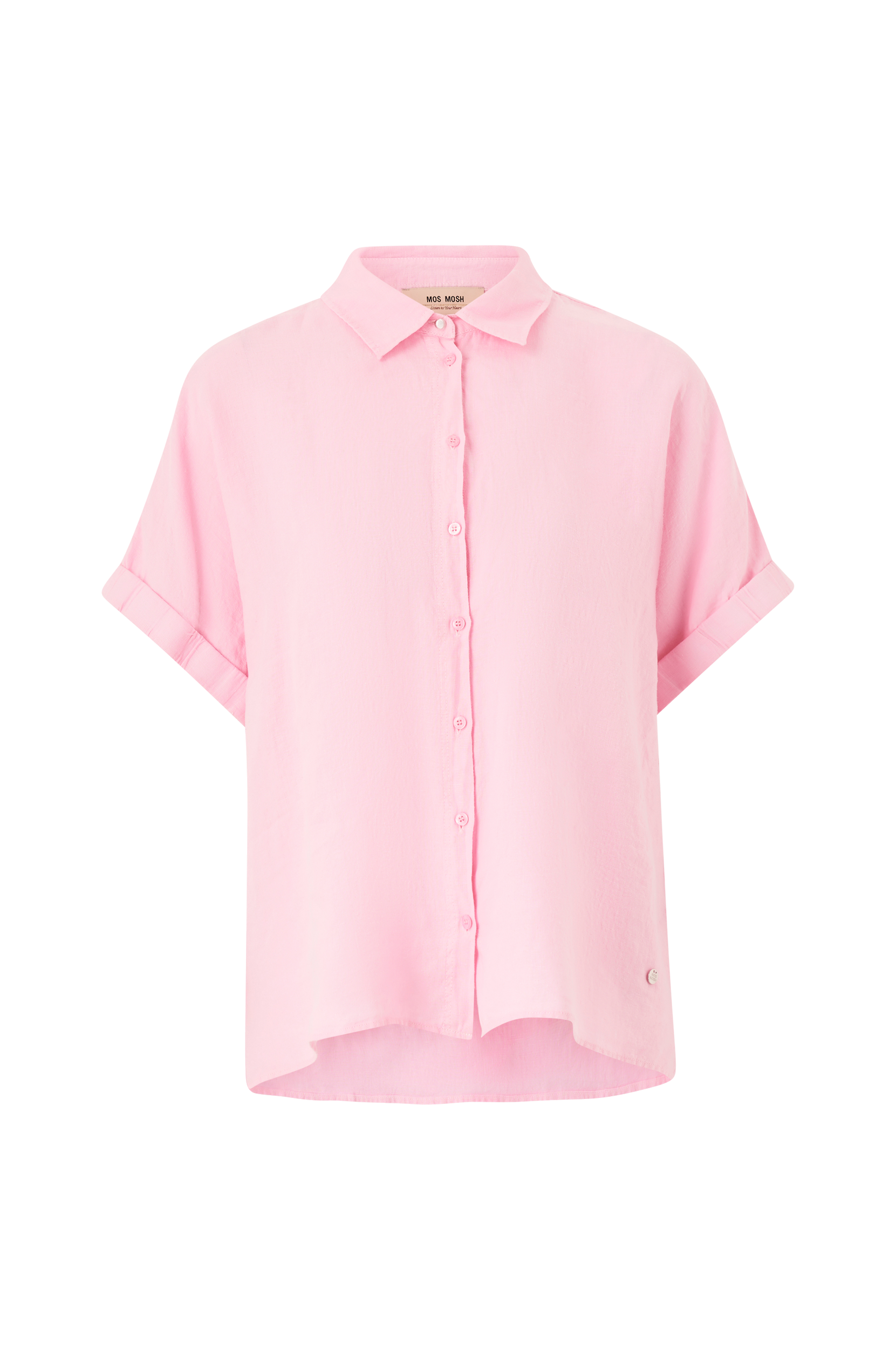 MOS MOSH - Hørskjorte Aven SS Linen Shirt - Rosa - 38/40