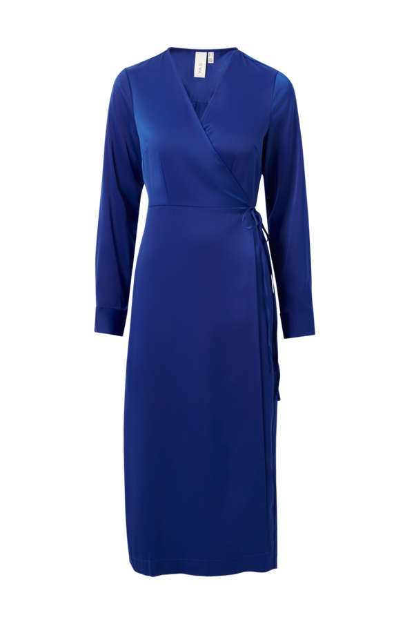 Y.A.S - Slå-om kjole yasPella LS Wrap Midi Dress - Blå - 44