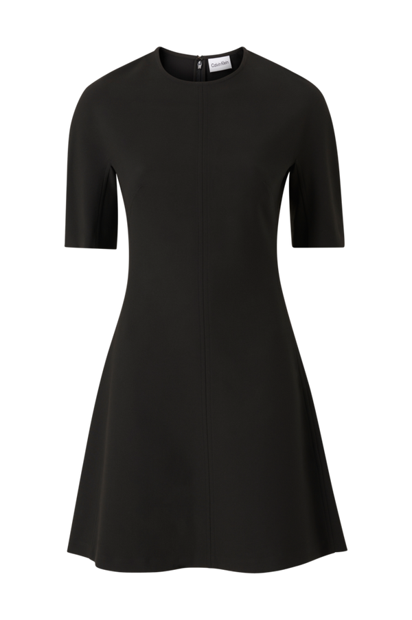 Calvin Klein - Kjole Heavy Viscose Fit & Flare Dress - Sort - 36