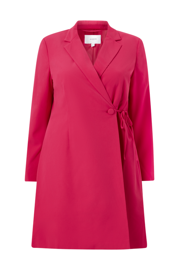 Evoked Vila - Slå-om kjole viMya L/S Wrap Blazer Dress - Rosa - 46