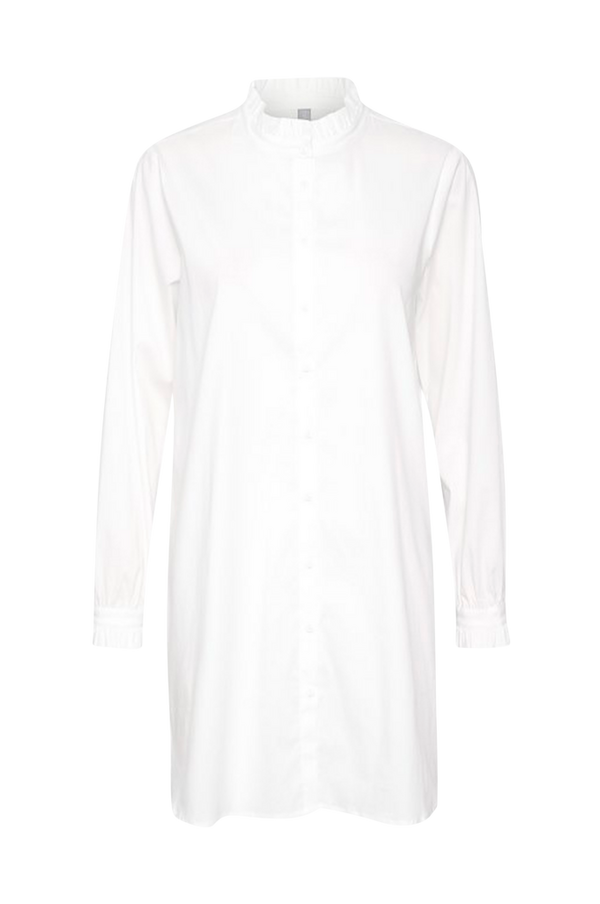 Culture - Lang skjorte cuChresta Frill Shirt - Hvid - 42/44