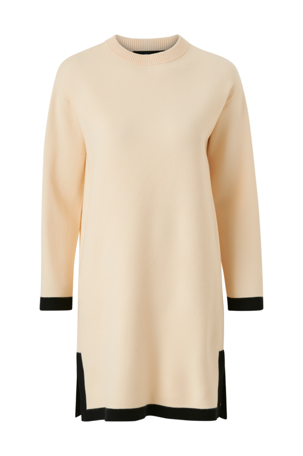 Vero Moda - Kjole vmSaba Full Contrast LS O-nck Dress - Beige - 38/40