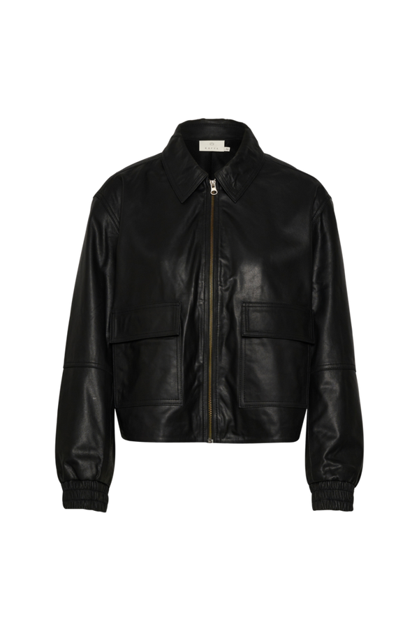 KAFFE - Læderjakke kaMalene Leather Jacket - Sort - 42