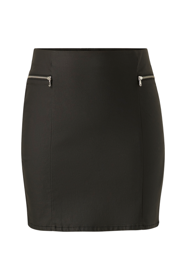 Vero Moda Curve - Nederdel vmClizz HR Zipper Coated Skirt Curve - Sort - 50