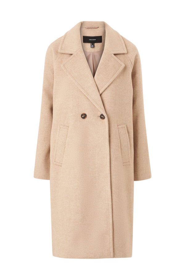 Long Moda - Tøj - Vero Frakke (31608900) Brun - vmHazel Jakker 36/38 til Wool - - Coat kvinder