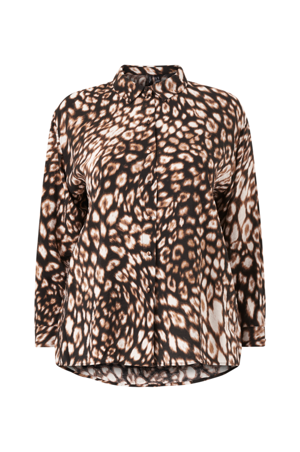 Vero Moda Curve - Skjorte vmcJosie Rika LS Loose Shirt Wvn - Sort - 42